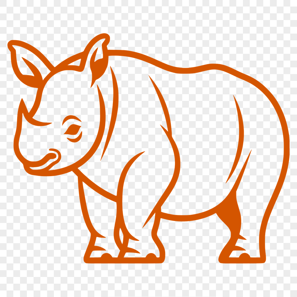 Cute Standing Rhino Decal