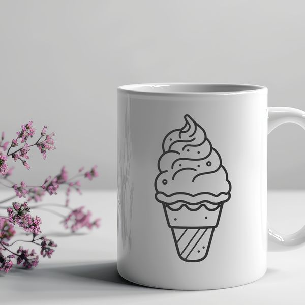Free Ice Cream Cone Clip Art A colorful illustration of a scoop of creamy ice cream on a cone, suitable for vector art projects.