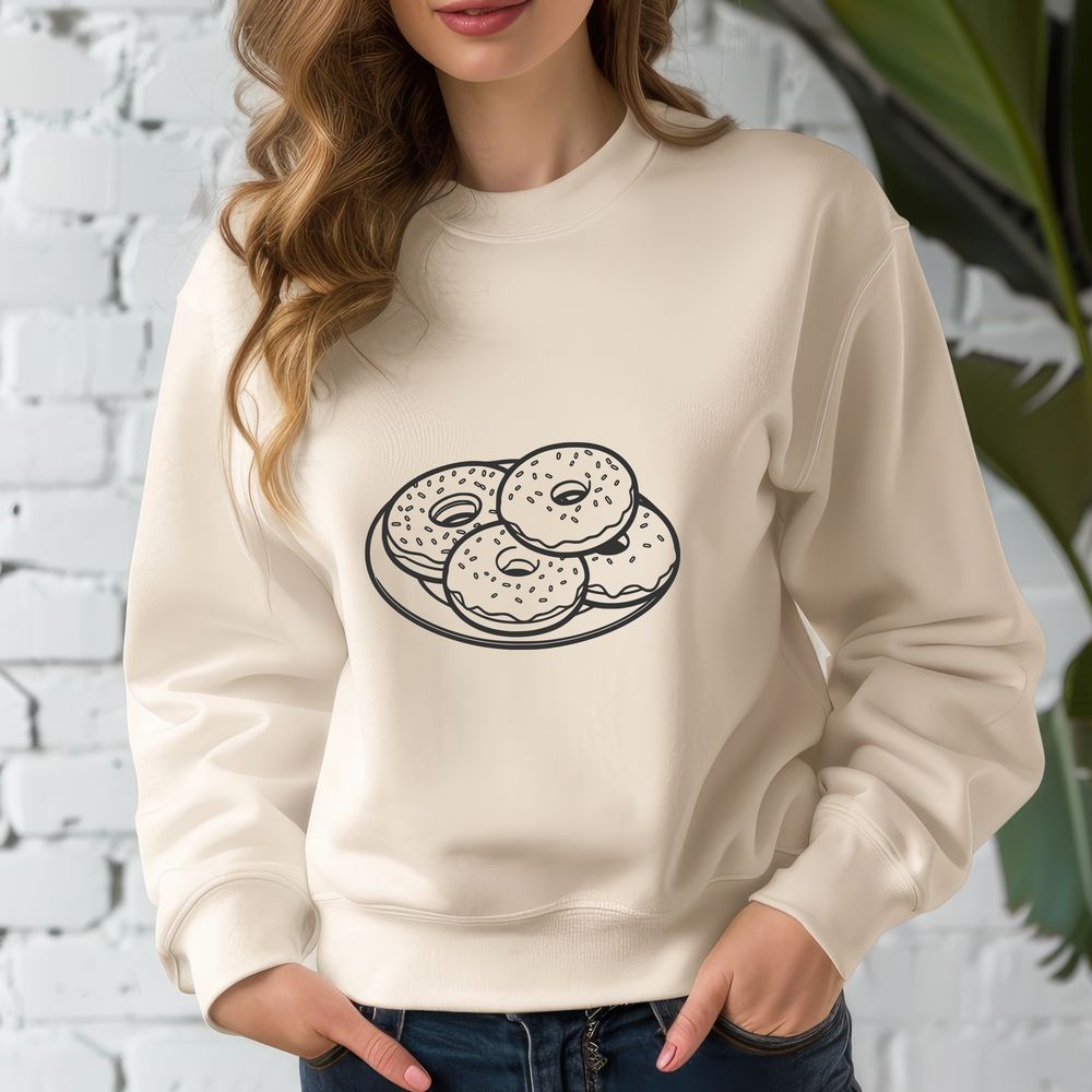 Donut Graphic Illustration A vector graphic representation of a single donut on a white background.