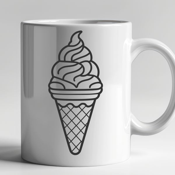 Free Vector Ice Cream Illustration A colorful illustration of a single serving of ice cream with multiple flavors.