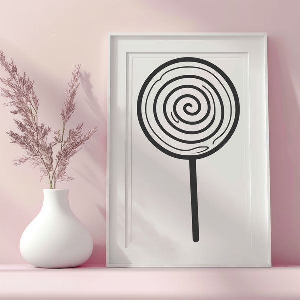 Sweet treat clipart illustration A colorful lollipop made from vector art, perfect for crafting and design projects.