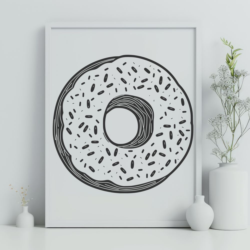 Donut Clip Art Design for Digital Use Illustrative representation of a donut in vector format.