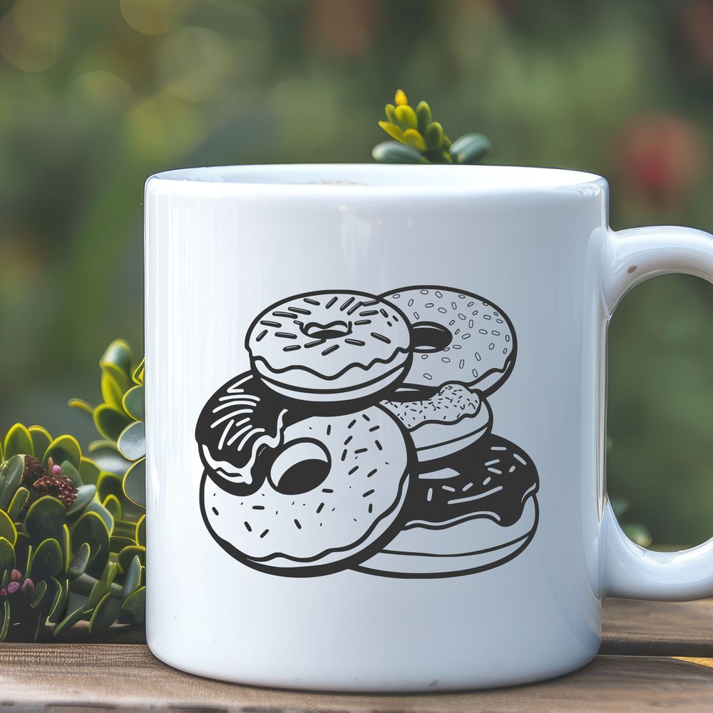 Colorful Donut Illustration Vector A colorful illustration of a donut as a digital vector graphic.