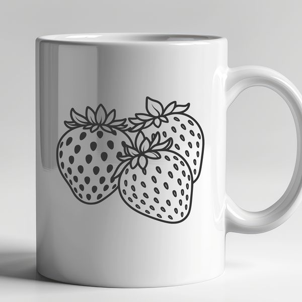 A high-quality illustration of a ripe strawberry fruit.