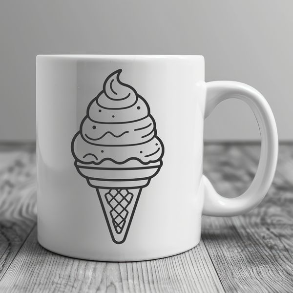 Fun and Bright Ice Cream Graphic A colorful illustration of a scoop of ice cream in a cone.