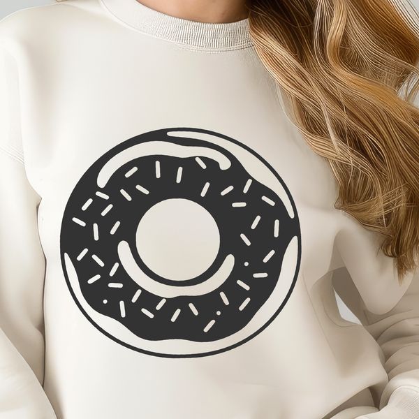 A single large donut with frosting on top and sprinkles, illustrated in vector format.