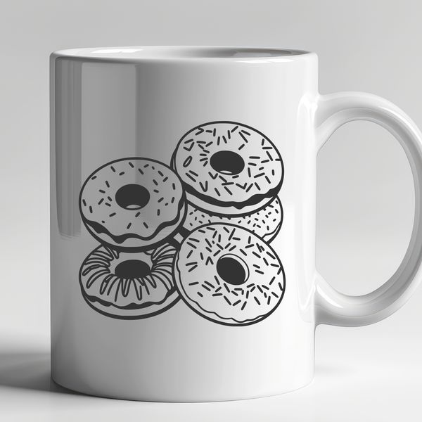 A colorful illustration of a circular donut with a hole in the middle.