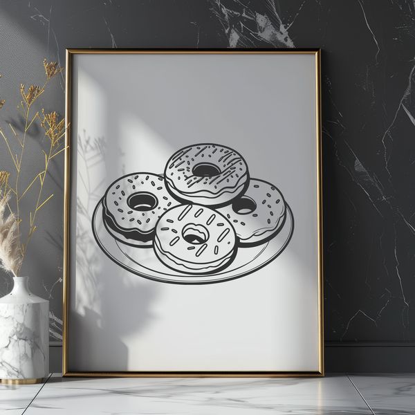 Delicious Ring-Shaped Treat SVG A colorful illustration of a ring-shaped dessert with a hole in the center.
