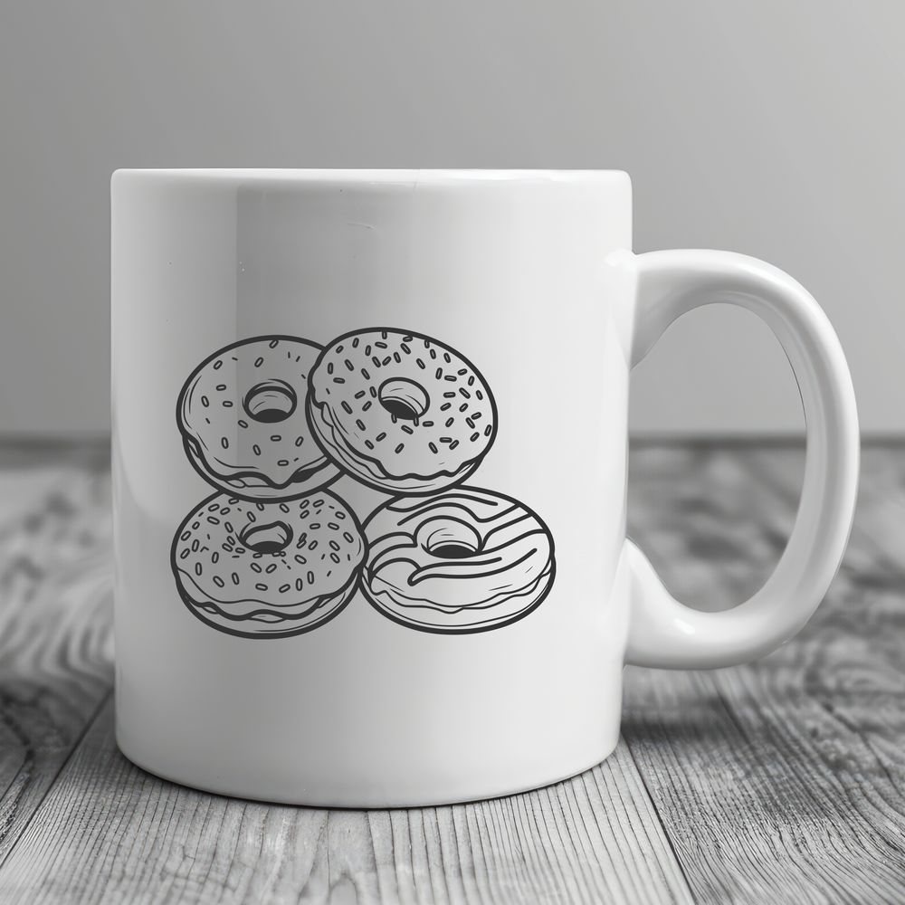Beautiful Dessert Clip Art SVG Donut illustration with layers, suitable for vector design and cutting machine applications.