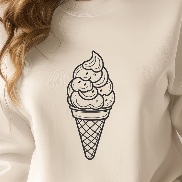 Beautiful Vector Dessert Art A vector design of an ice cream treat with creamy texture details.