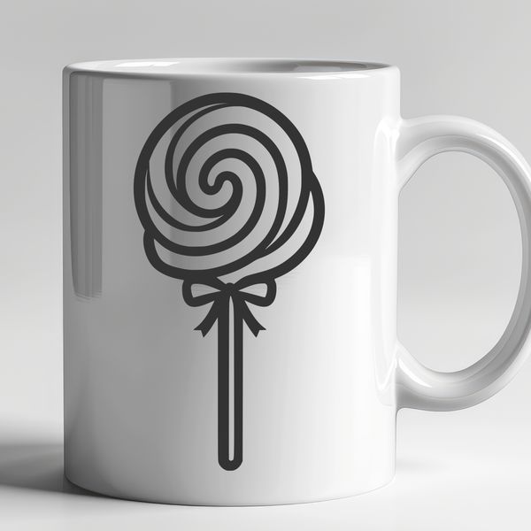 Beautiful SVG Candy Graphic A colorful lollipop designed as a vector art, suitable for various uses including commercial and personal projects.