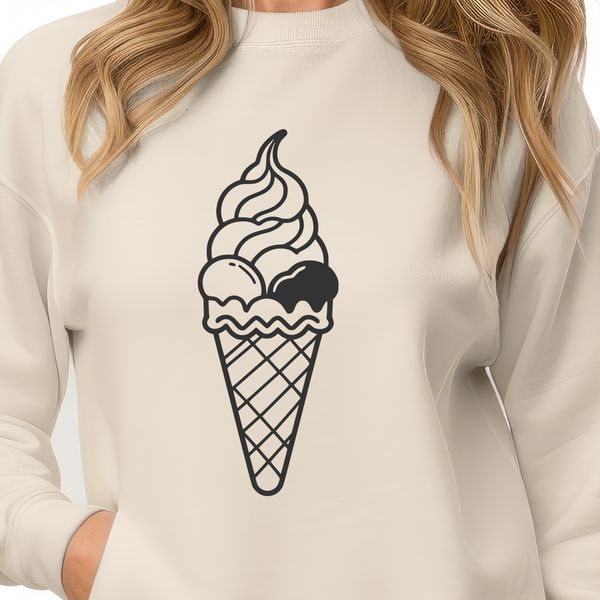 Delicious Vector Dessert A vector design of an ice cream dessert with bold lines and vibrant colors.