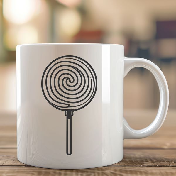 Vibrant Candy Design Vector A colorful illustration of a lollipop with stripes and swirls.