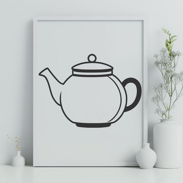Free SVG Tea Cup Design Illustration of a teapot, suitable for graphic design and digital crafting projects.