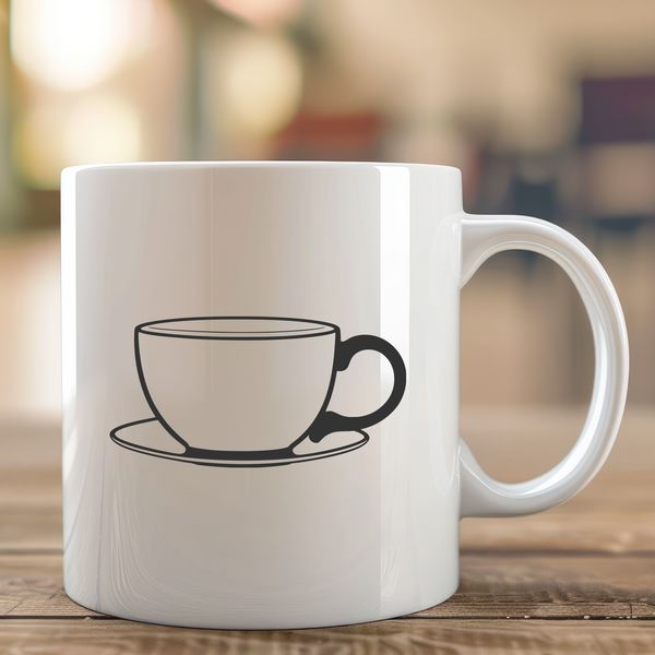 Tea Time Icon A simple, scalable vector graphic teacup illustration suitable for various design applications.