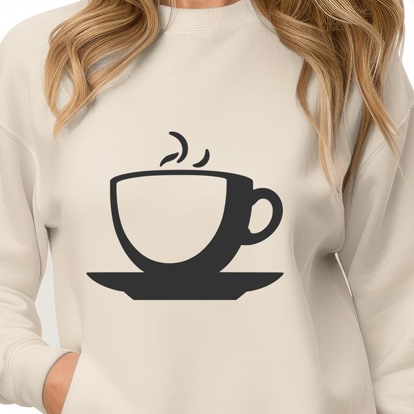 Delicate Floral Teacup Vector Art A small, delicate ceramic teacup with a floral pattern, designed as a vector graphic.