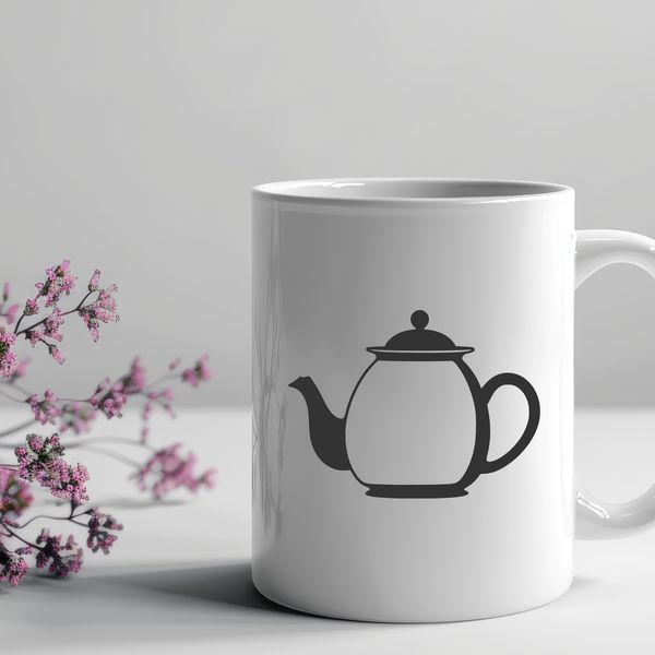 Free Vector Tea Set Clip Art A digital illustration of a classic teapot with a spout and handle.