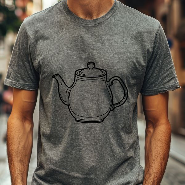 A Free Printable Teapot Illustration A stylized illustration of a teapot, perfect for cutting out with a Cricut or laser cutter.