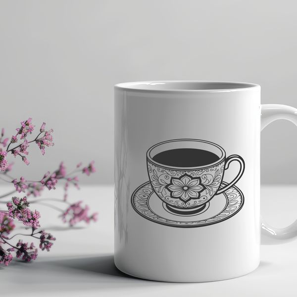 Free Vector Art Teapot Design A simple digital illustration of a teacup, suitable for vector art and graphics.