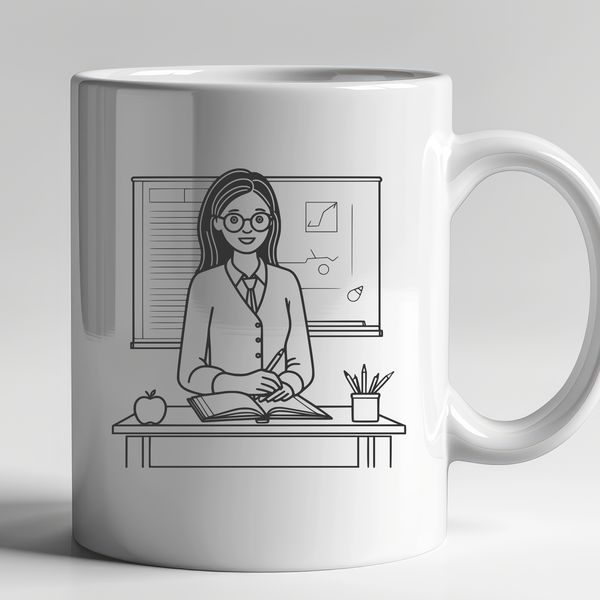 Educator in Focus A vector graphic image featuring an adult educator or instructor.