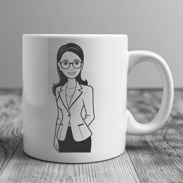 Educational Illustration of a Teacher An illustration of a teacher, suitable for educational or office settings, designed as vector art.