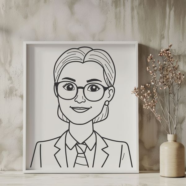 A vector graphic representation of a teacher, ideal for use in educational settings or as a design element.