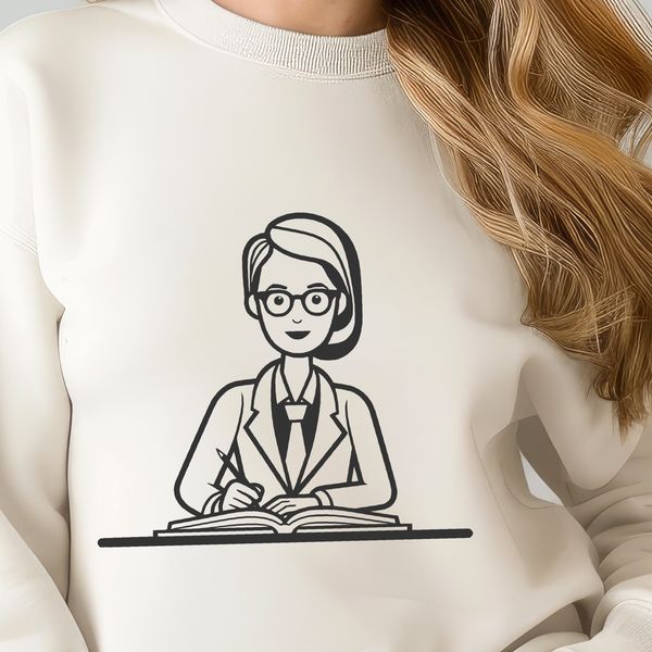Woman in Education Setting A professional woman in an educational setting, illustrating the teaching profession.