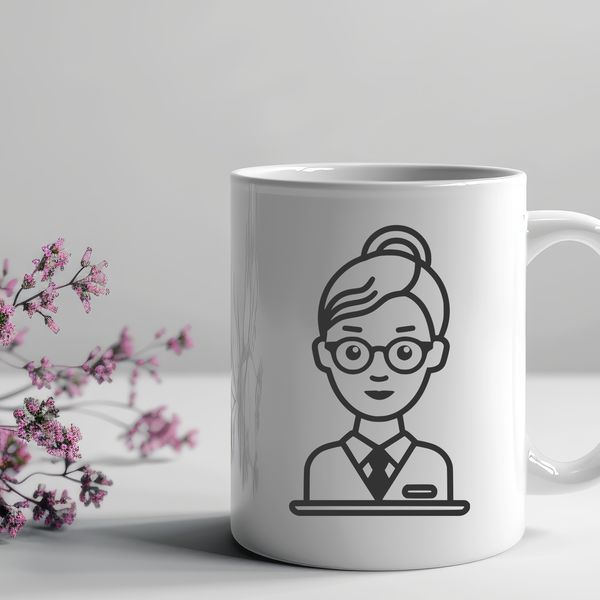 SVG Clip Art Woman in Teaching Profession An illustration of a woman in a professional teaching setting.