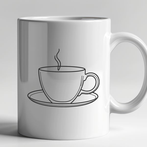Free Vector Teacup Design Template A graphic representation of a teacup designed as a reusable clip art template for various design applications.