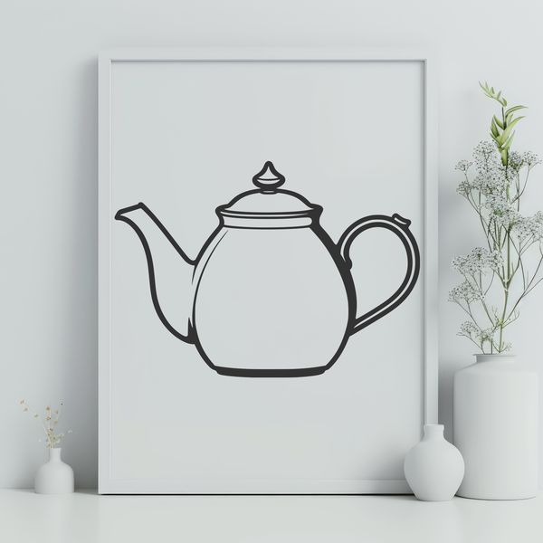 Simple Teapot Clip Art SVG A simple vector illustration of a teapot, ideal for personal or commercial projects.
