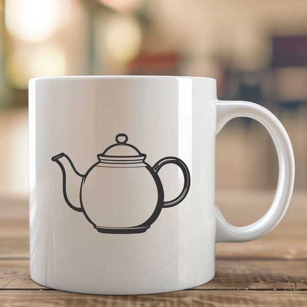Vector Teapot Design Free Download A 2D illustration of a teapot made from vector lines.