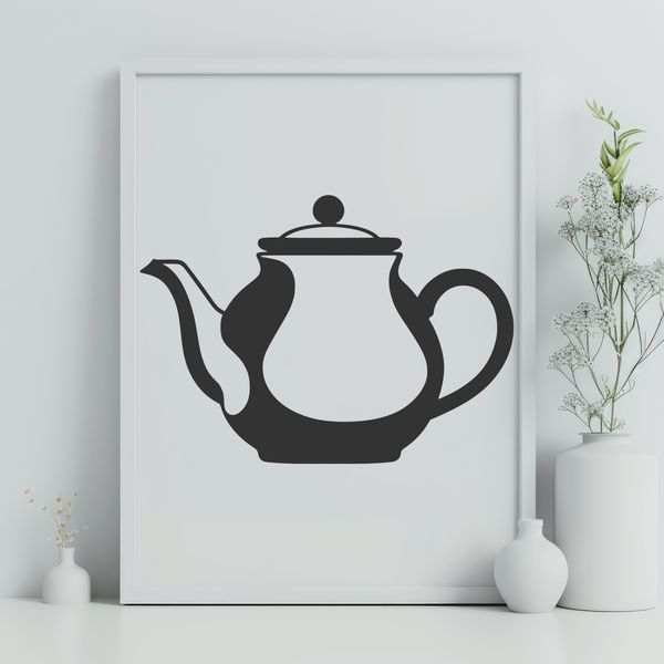 SVG Tea Time Icon A simple illustration of a teapot with a spout and handle, suitable for digital design projects.