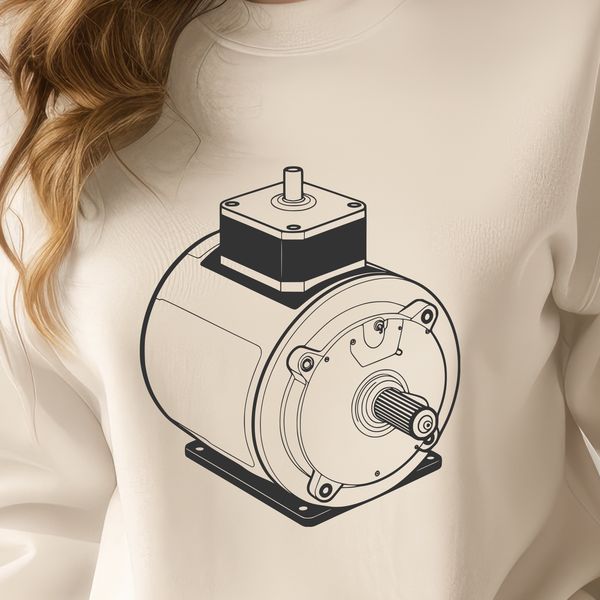 SVG illustration of an electric motor with mechanical components.