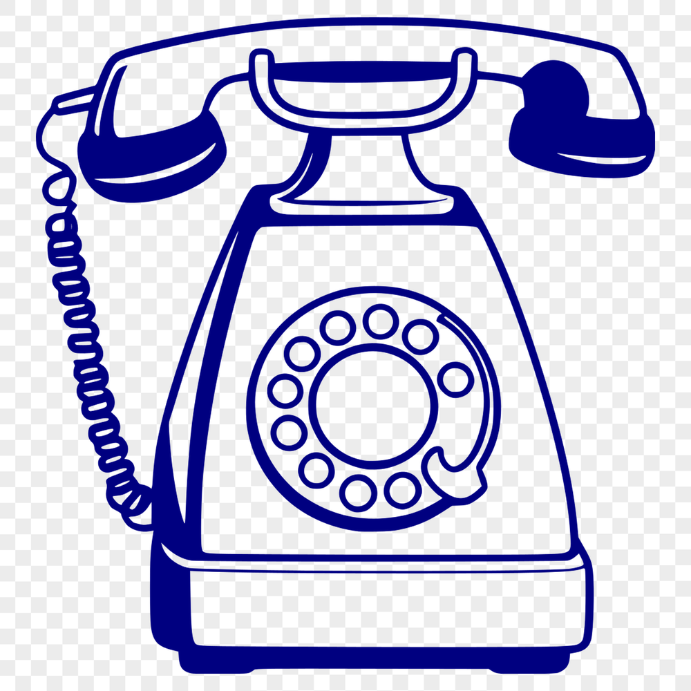 A vector illustration of a modern telephone with sleek design and minimal details.