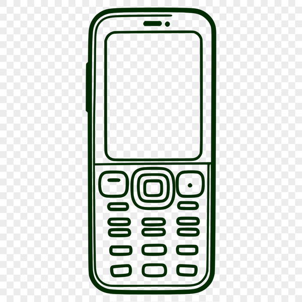 An isolated vector graphic representation of a contemporary cell phone.