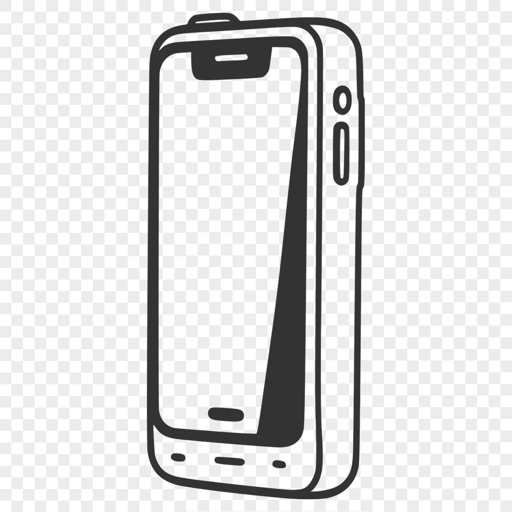 A high-resolution illustration of a modern cell phone with sleek design.