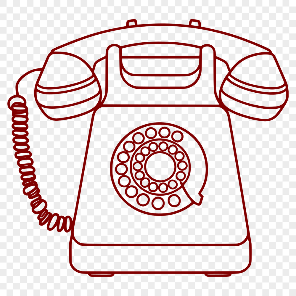 A simplified illustration of a classic telephone device.