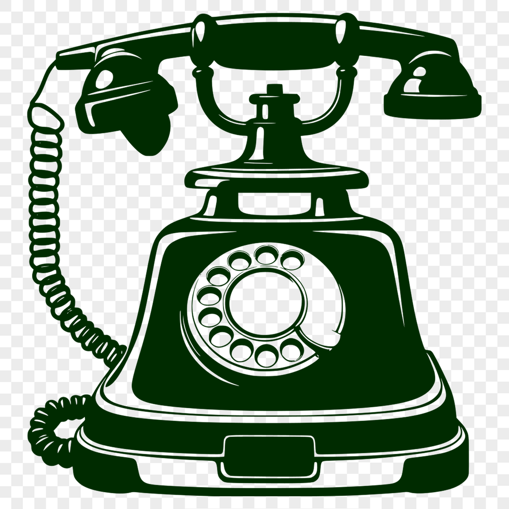 Telephone Anatomy Illustration A close-up of a telephone with various parts labeled, suitable for educational or design purposes.