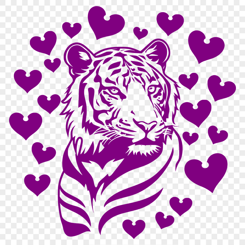 Unique Tiger SVG, PNG, PDF And DXF Files