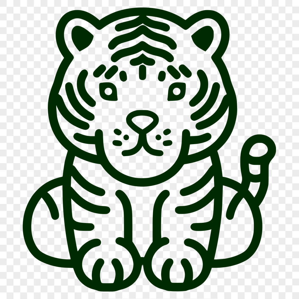 Creative Sitting Tiger SVG