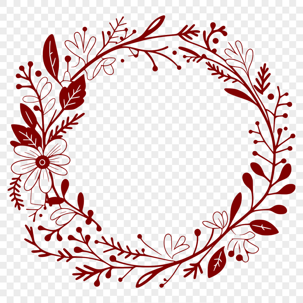 Decorative SVG Wreath Clip Art for Digital Use A decorative floral wreath design created using vector art for digital use.