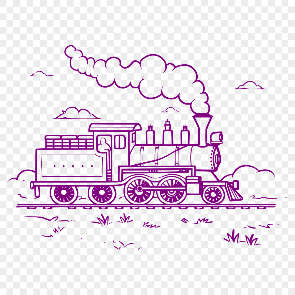 Beautiful Train Vector Drawing