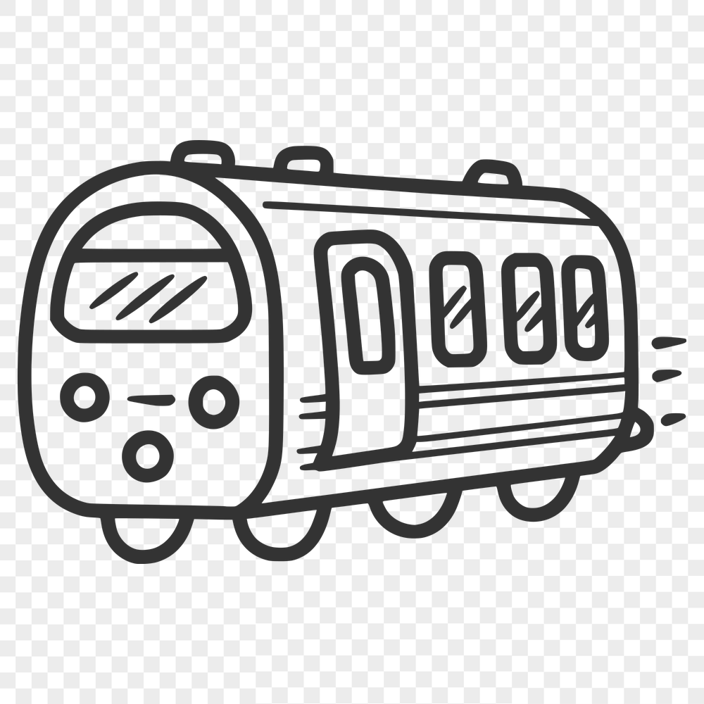 Free Unique Train Vector Drawing