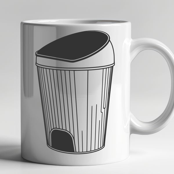 Free Illustration of a Beautiful Trash Can A simple illustration of a trash can with a lid, suitable for vector graphics and cutting machine designs.