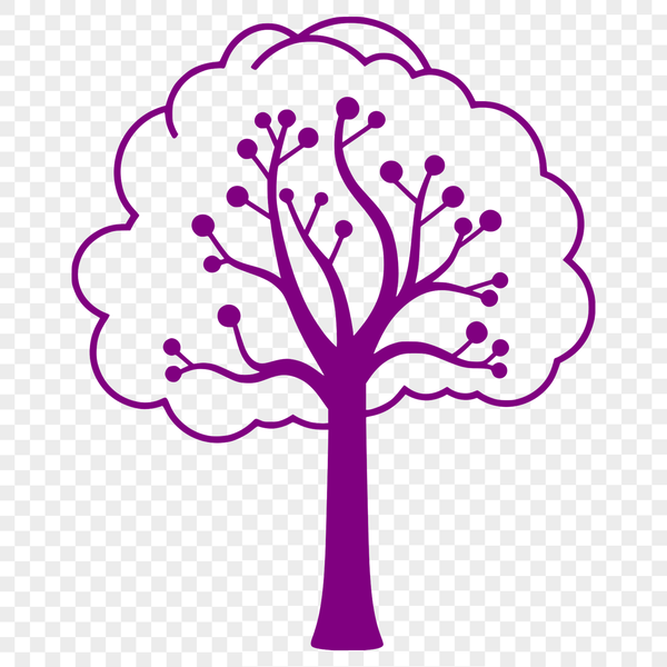 An intricately designed vector graphic featuring a tree with detailed foliage.