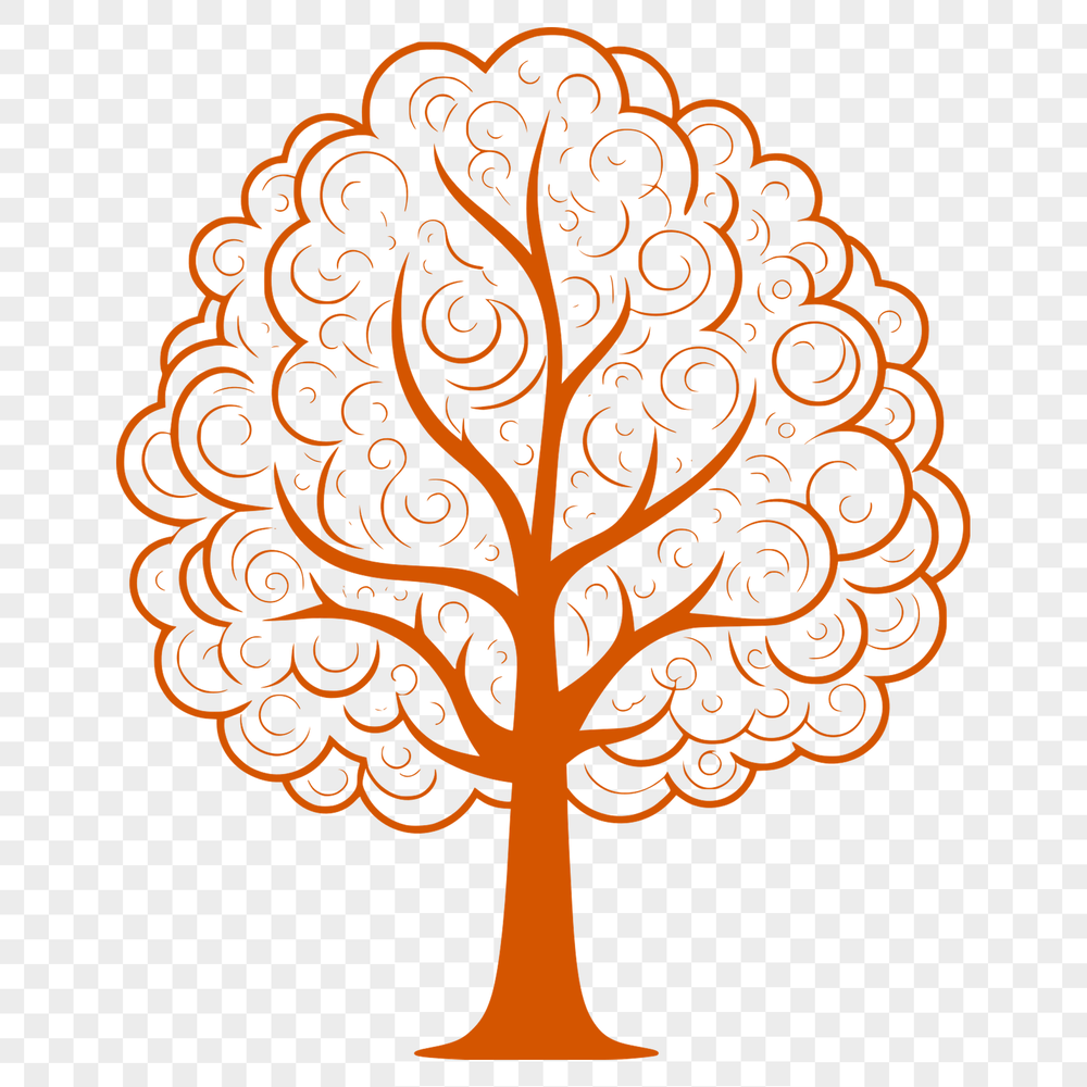 Tree Silhouette Design An editable vector design featuring a single tree element for graphic projects.