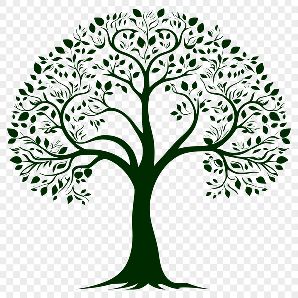An SVG clip art design featuring a detailed tree shape with clean lines.