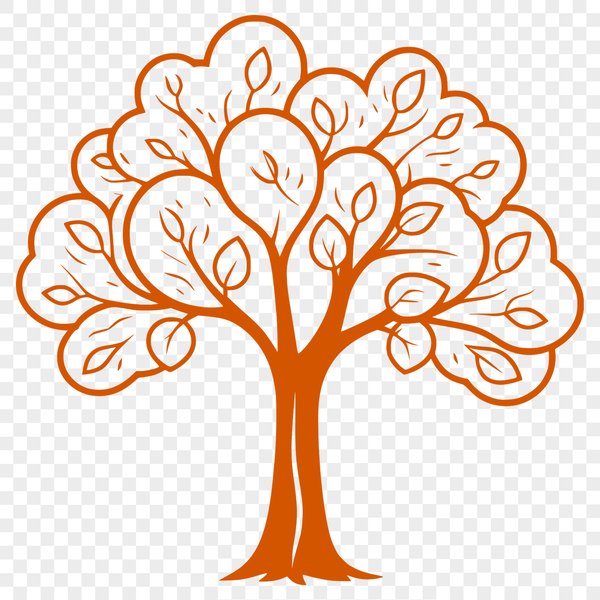 Beautiful SVG Tree Design A detailed illustration of a tree in vector format, suitable for digital design projects and cutting machine applications.