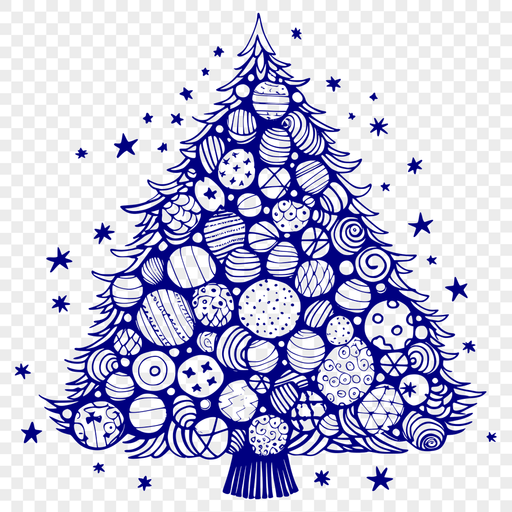 Artistic Christmas Tree In PDF And PNG