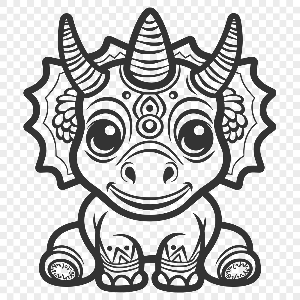 Artistic Triceratops - For Sublimation Project